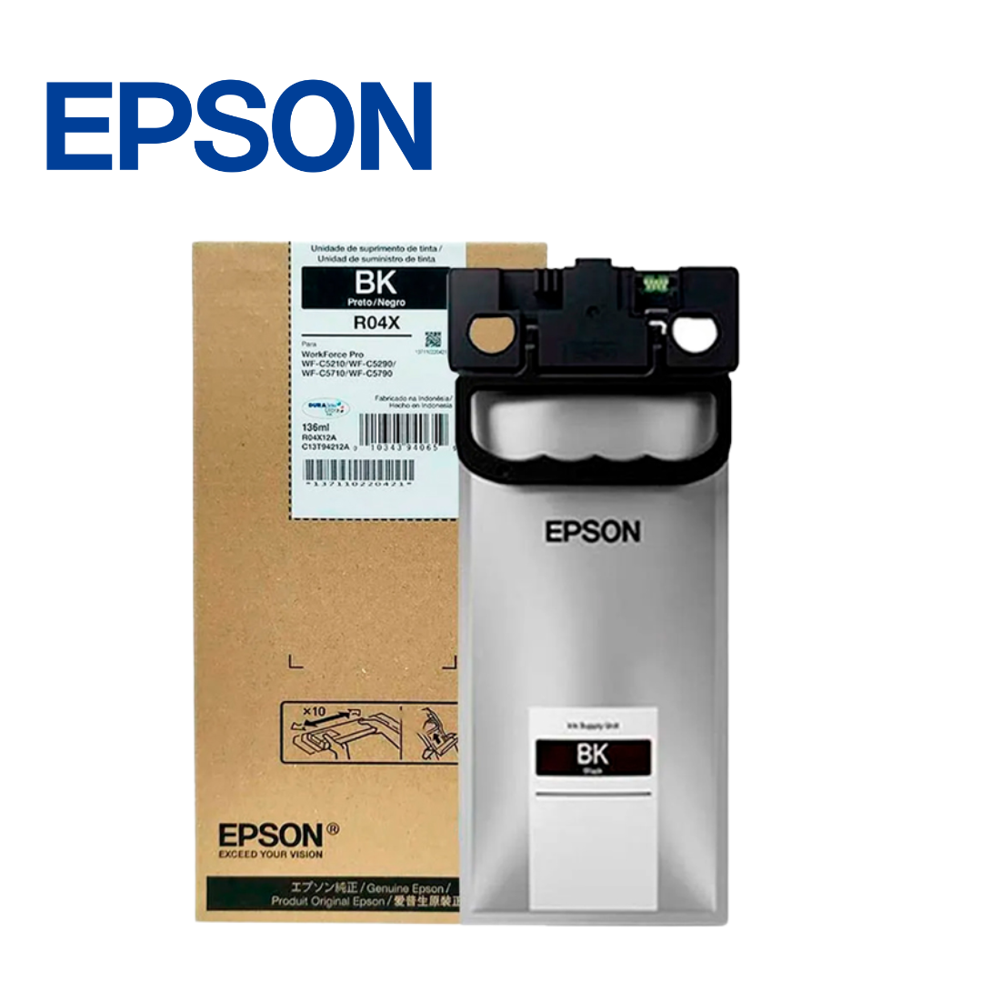 Tinta Epson T942120-AL, R04X, 136ml, Negro (WF-C5210/WF-C5290/WF-C5710/WF-C5790), 10000 Páginas | T942120-AL