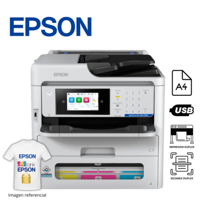 Impresora Epson MFP Color WorkForce Pro, Imprime/Escanea/Copia/Fax/USB/WLAN/LAN | EM-C800