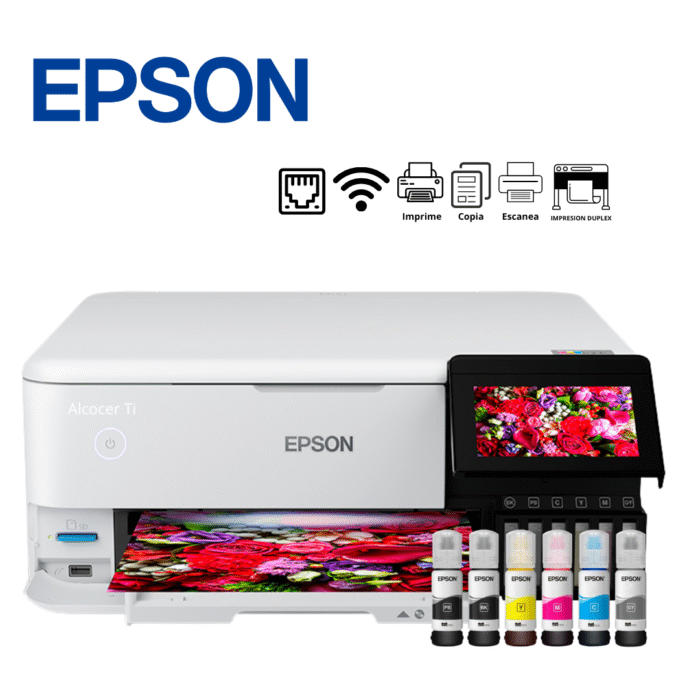 Impresora Fotográfica Multifuncional de tinta continua Epson EcoTank, USB, Wi-Fi | L8160