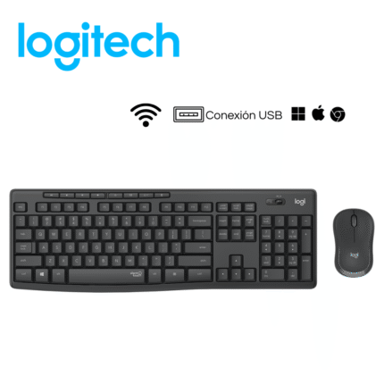 Kit teclado y mouse Logitech MK295, inalámbrico, USB, negro | 920-009792