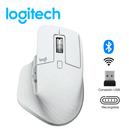 MOUSE LOGITECH MX MASTER 3S WIRELESS/BLUETOOTH 8K USB-C PALE GREY | 910-006562
