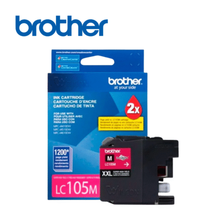Tinta Brother Magenta 1200 Páginas para Modelos DCP y MFC-J | LC-105M XXL