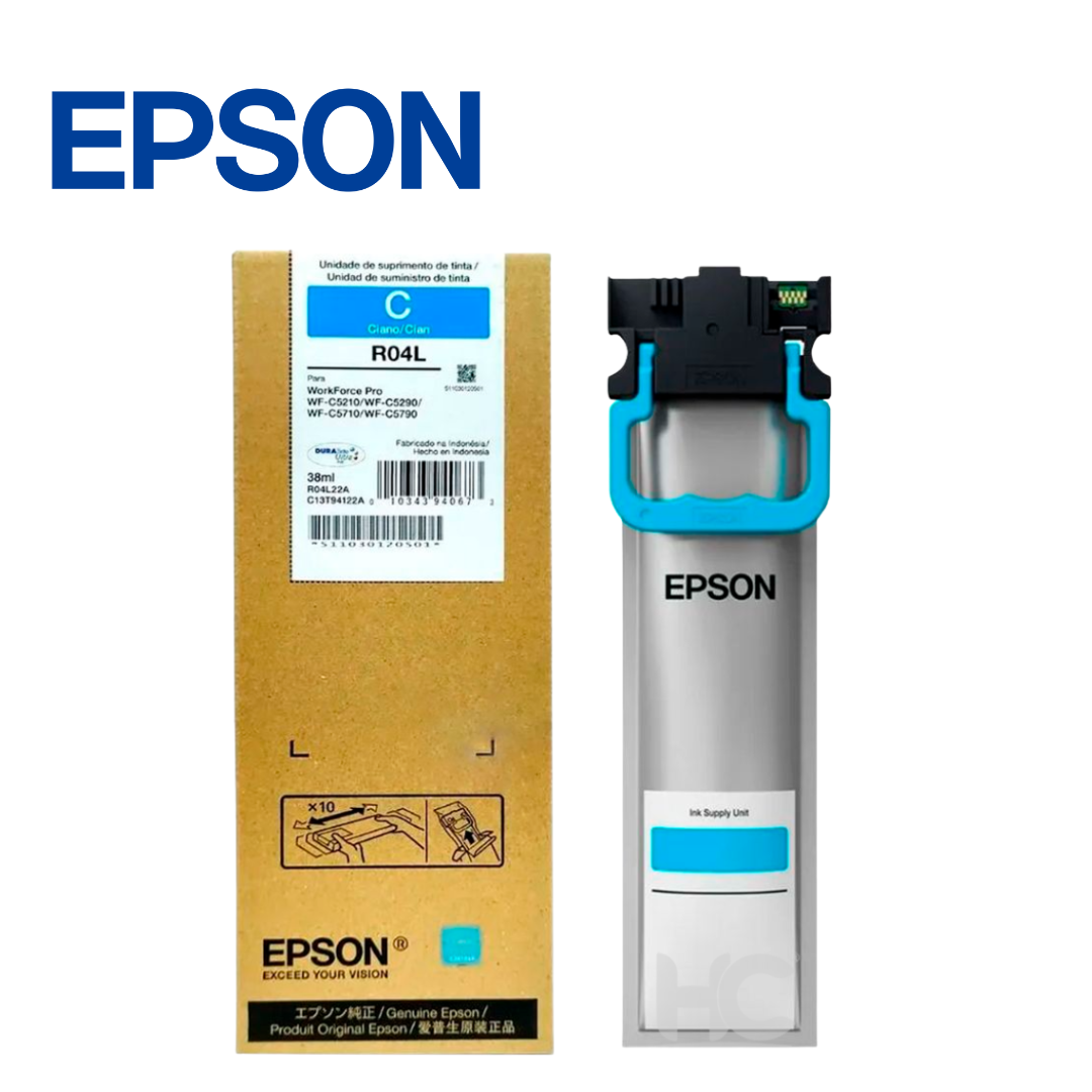 Tinta Epson T941220-AL, R04L, 38ml, Cian (WF-C5210/WF-C5290/WF-C5710/WF-C5790), 5000 Páginas | T941220-AL