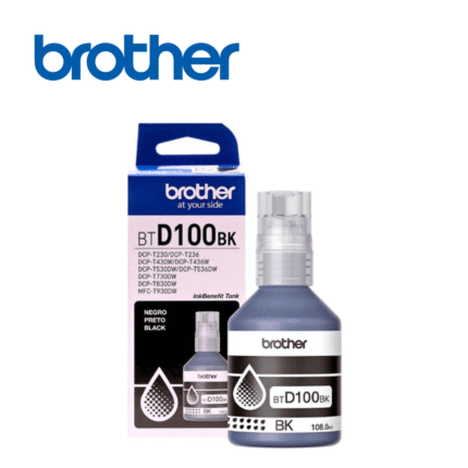 Tinta Brother BTD100BK, Negra (T230D/T430DW/T530DW/T730DW/T830DW/T930DW) | BTD100BK