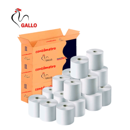 Rollo de Papel Contómetro Térmico Gallo, 80mm x 83m, 48 Gramos | 080X83X1