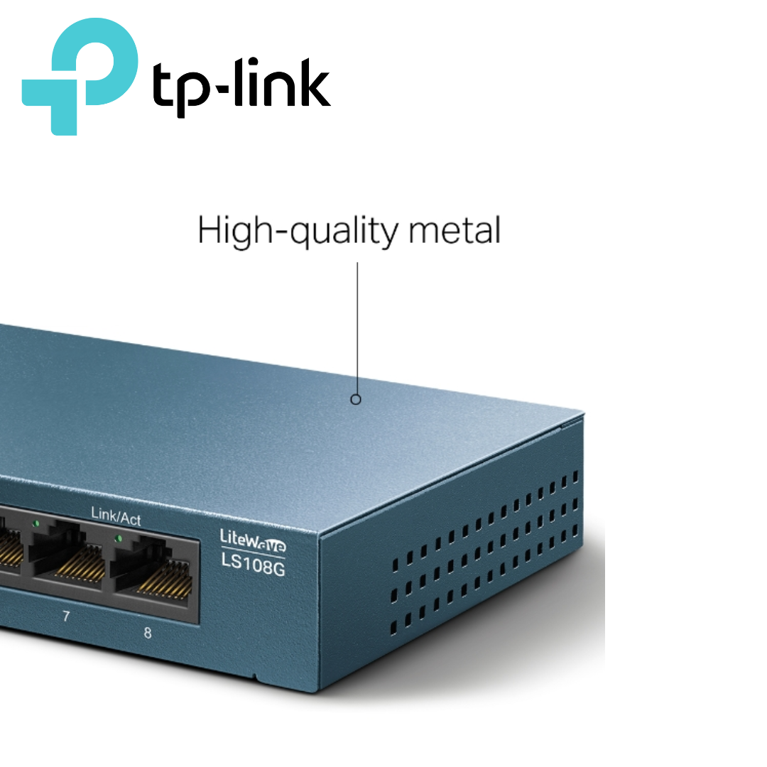 TP-Link switch (LS108G) 8 puertos 10/100/1000 Mbps metal | LS108G - Imagen 4