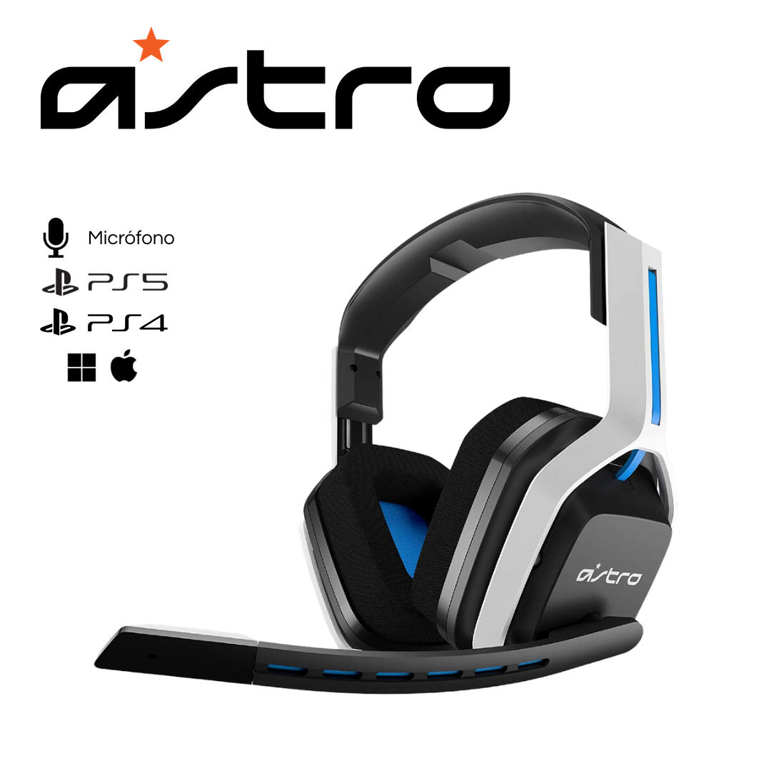Audífono con micrófono Astro A20 Wireless PS4/5/PC/Mac, White/Blue | 939-001876
