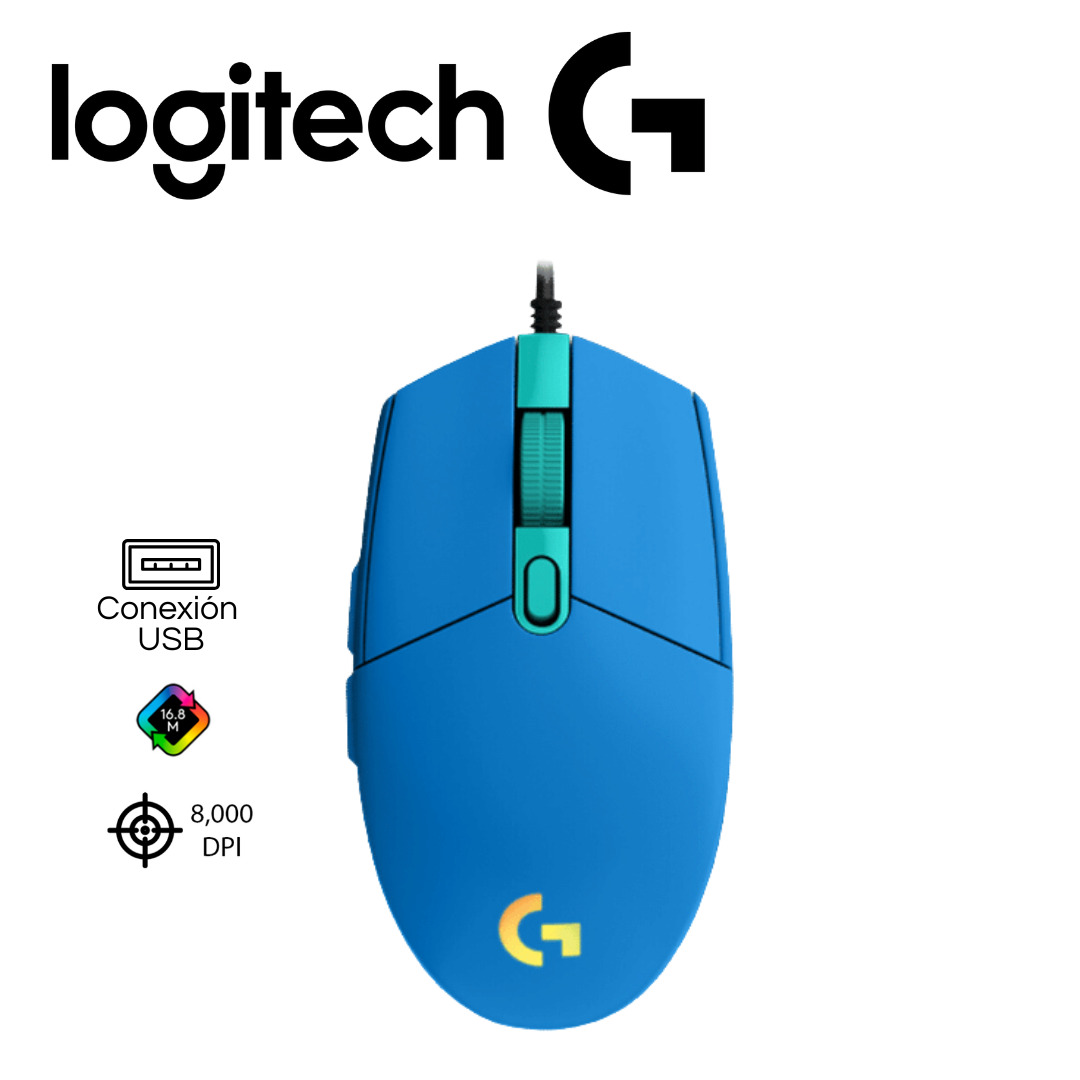 Mouse Logitech G203 Lightsync 8000 DPI, RGB, Azul | 910-005792