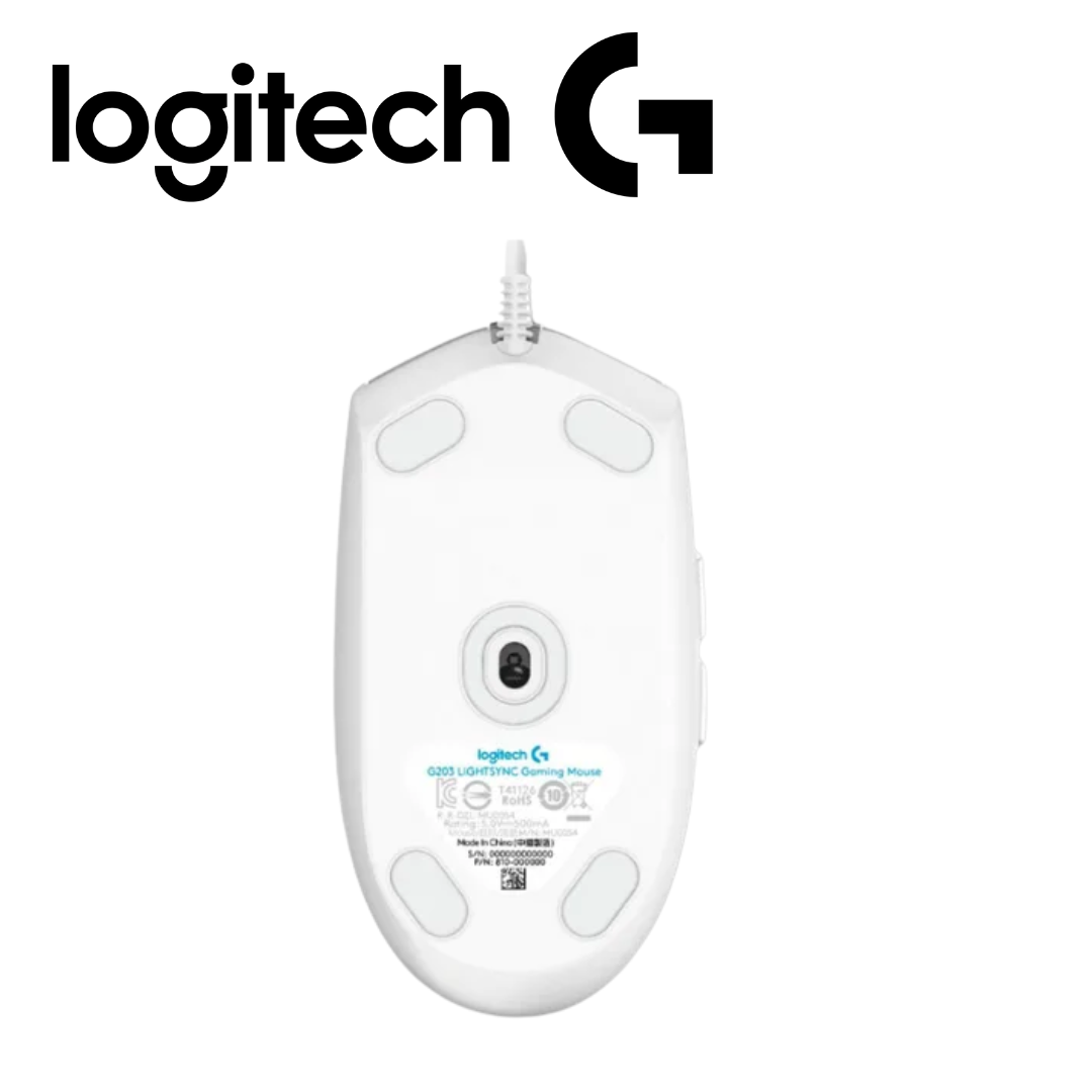 Mouse Logitech G203 Lightsync 8000 DPI, RGB, Blanco | 910-005791 - Imagen 2