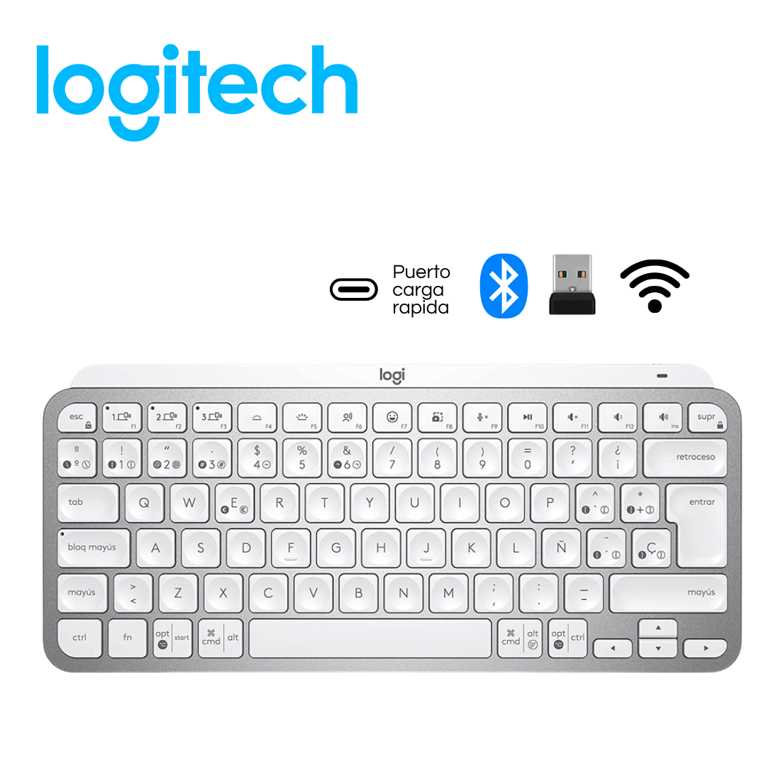 Teclado Logitech MX Keys Mini Multi-Device BT Iluminado Pale Grey SP | 920-010477