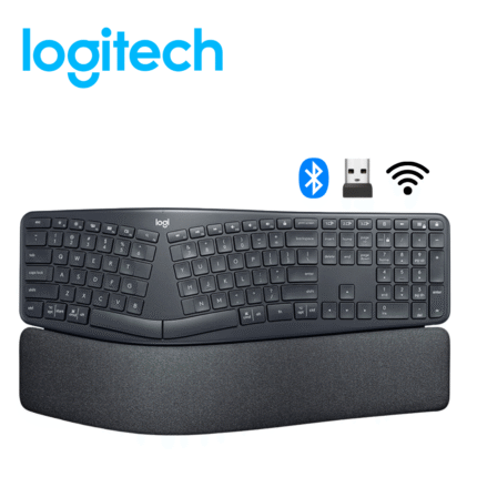 Teclado Inalámbrico Logitech ERGO K860 | Bluetooth, Ergonómico, Membrana, Numérico Negro  | 920-009845