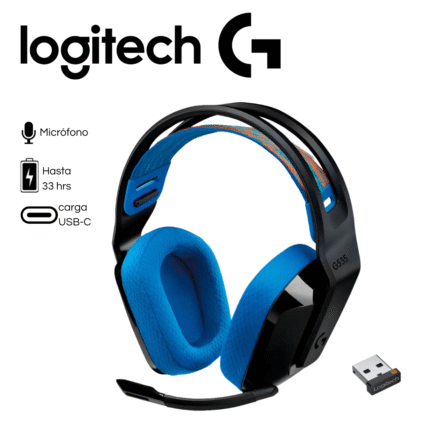 Audífono con micrófono Logitech G535 Lightspeed PS5/PS4/PC Wireless Black/Blue | 939-002218