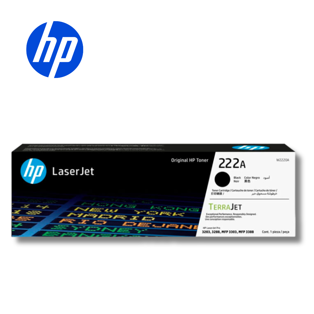 Tóner HP 222A, Negro (LaserJet 3203/3288/MFP 3303/3388), 1300 páginas | W2220A