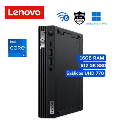 Lenovo PC ThinkCentre M70q, Core i7-12700T, 16 GB, 512 GB SSD, Windows 11 Pro | 11T4003YLS