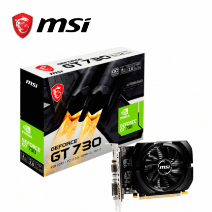 MSI Tarjeta de Video GeForce GT 730, 2 GB DDR3, 64 bit, HDMI, VGA, DL-DVI-D, PCI-E 2.0 | N730K-4GD3/OCV1