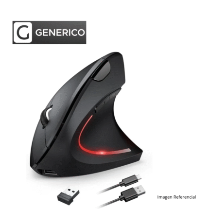 Mouse Inalámbrico Ergonómico Vertical D5 Charger, Negro | Vertical D5 Charger
