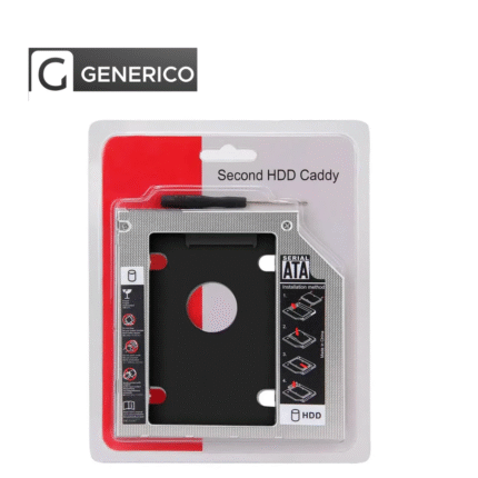 Adaptador caddy 9,5 mm para disco duro HDD/SSD SATA – Second HDD para laptop