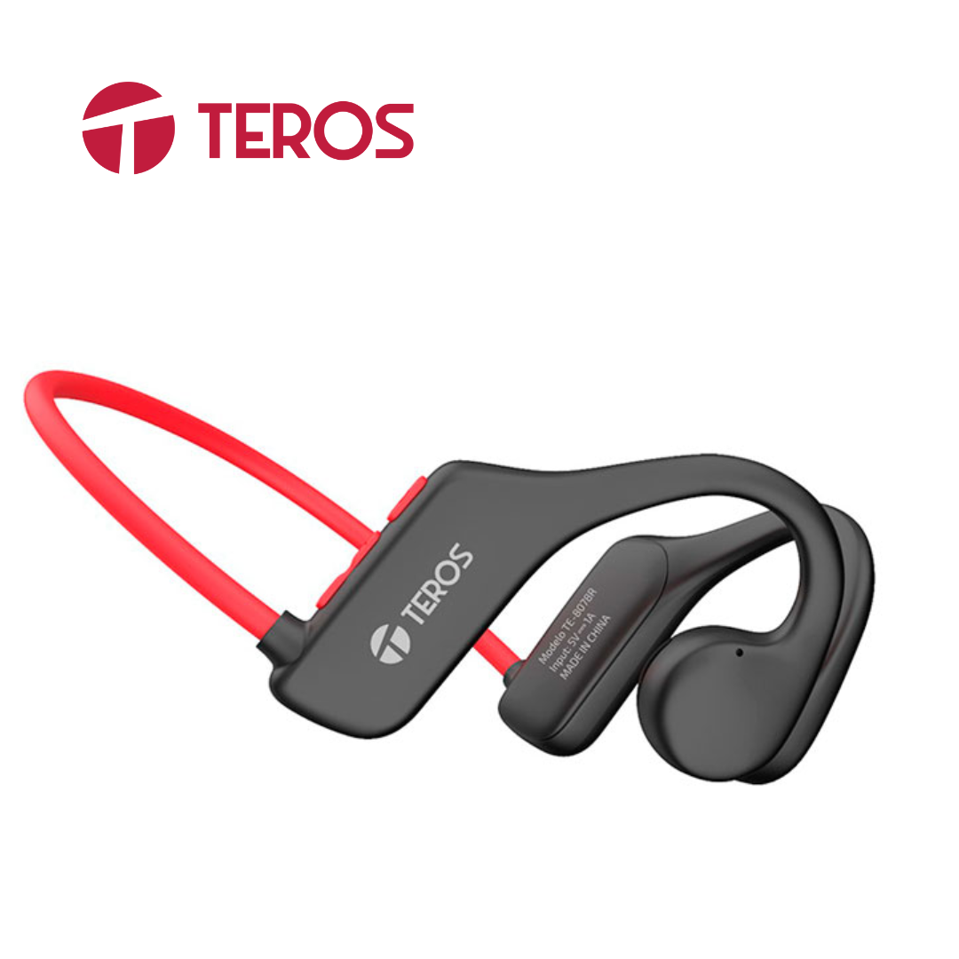 Audífono de conducción de aire Teros inalámbrico, Rojo/Gris | TE-8078R - Imagen 2