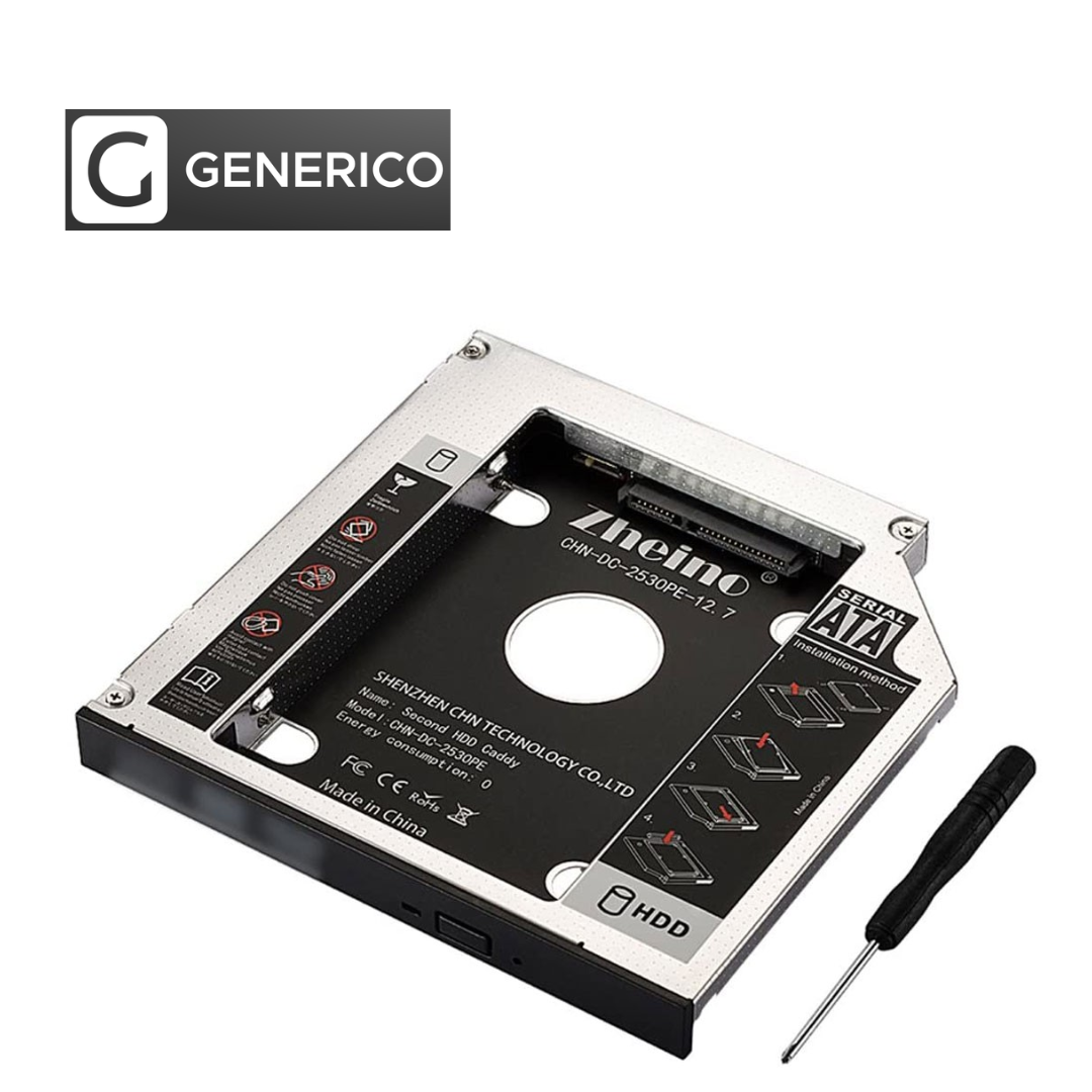 Adaptador caddy 9,5 mm para disco duro HDD/SSD SATA – Second HDD para laptop - Imagen 3