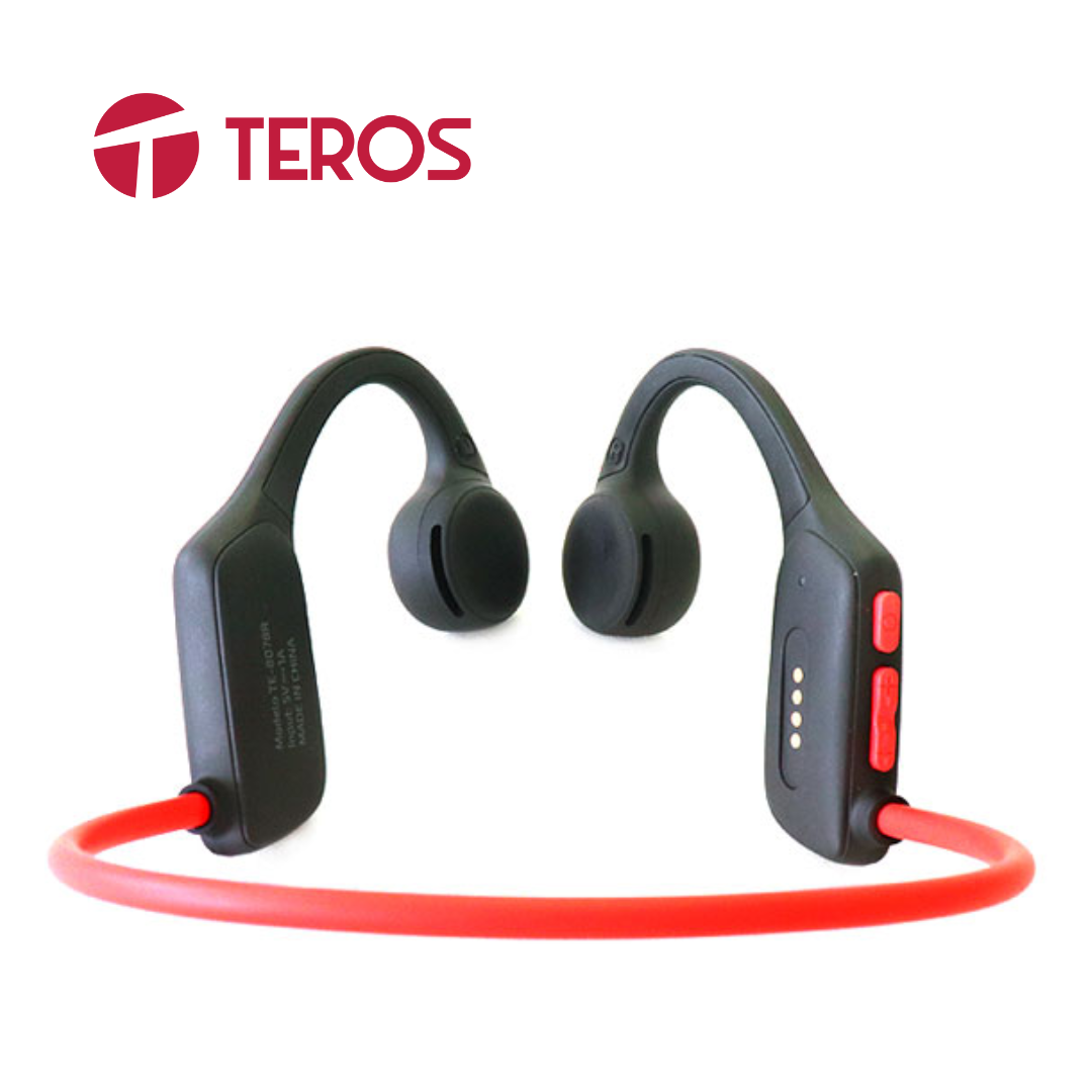 Audífono de conducción de aire Teros inalámbrico, Rojo/Gris | TE-8078R - Imagen 3