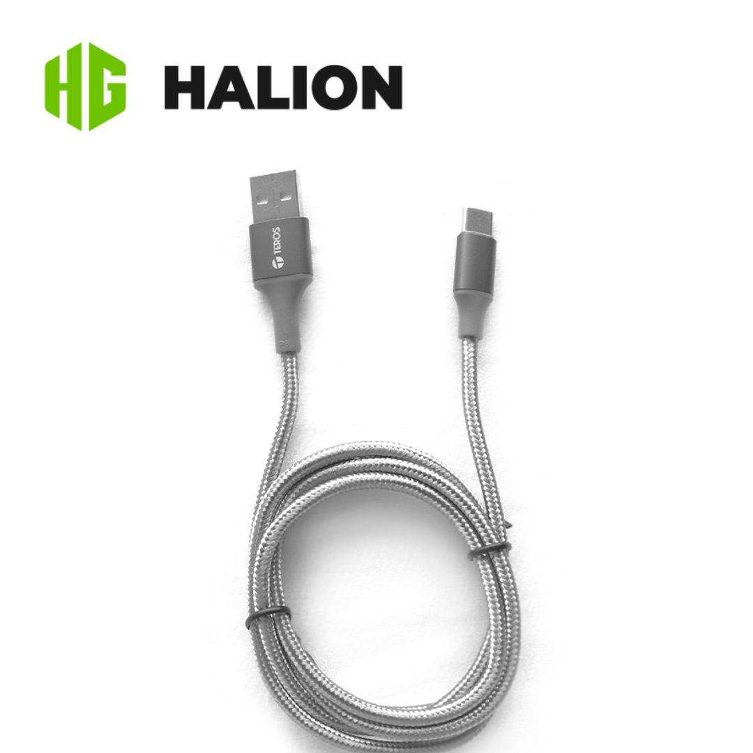 Cable USB Teros Tipo A a Tipo C, 3A y 60W Máx, Gris | TE-70211W - Imagen 3