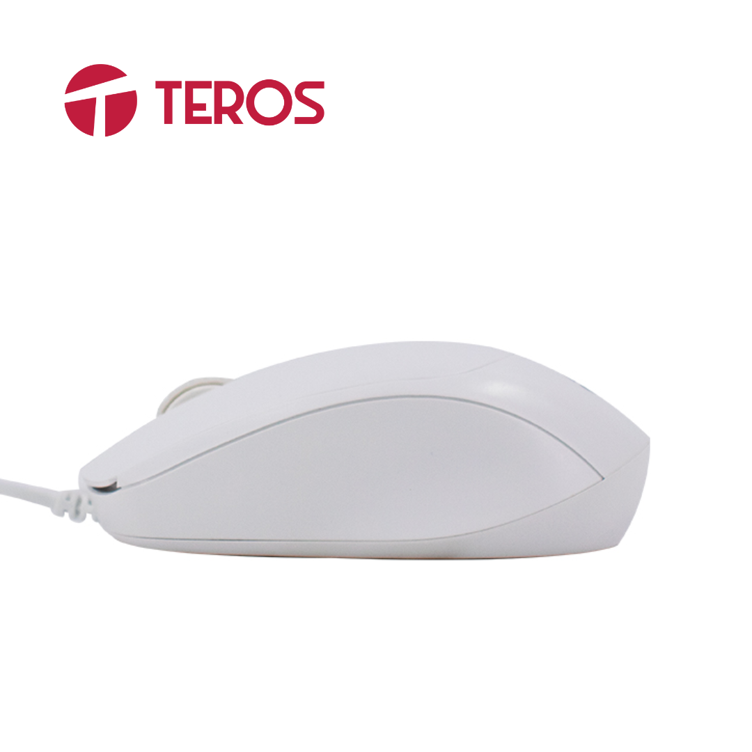 Mouse Óptico Teros 800-1200-1600 DPI, 4 Botones, Blanco | TE-1225S - Imagen 3