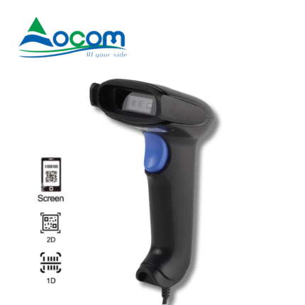 Lector de código de barras OCBS-2017 Ocom 1D y 2D, Negro | OCBS-2017