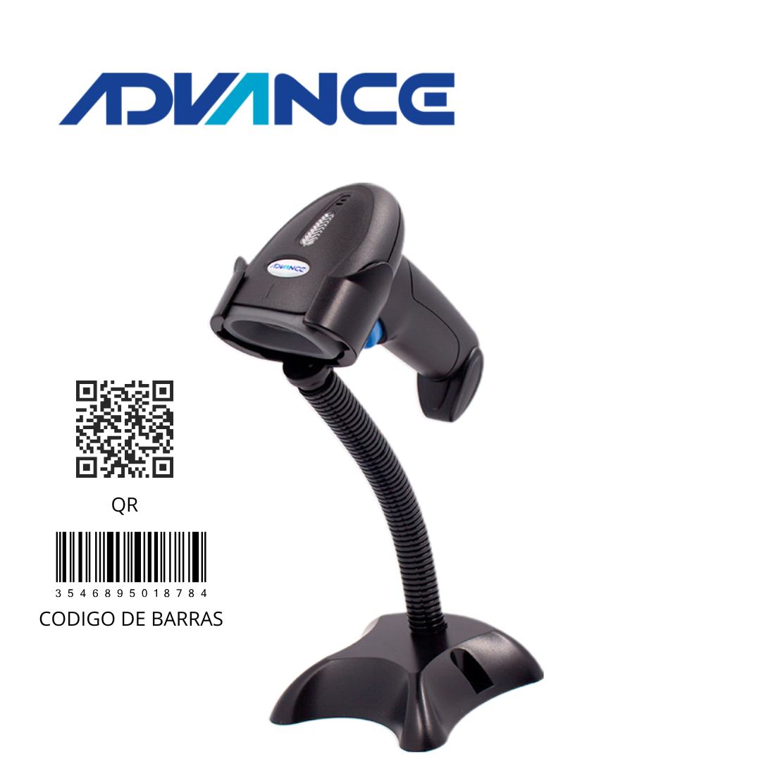 Escáner Advance ADV-6013, 1D/2D, Inalámbrico 2.4G, incluye Soporte | ADV-6013