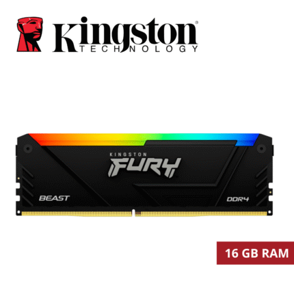 Memoria Kingston Fury Beast RGB, 16GB DDR4 3200 MT/s, Negro | KF432C16BB2A/16
