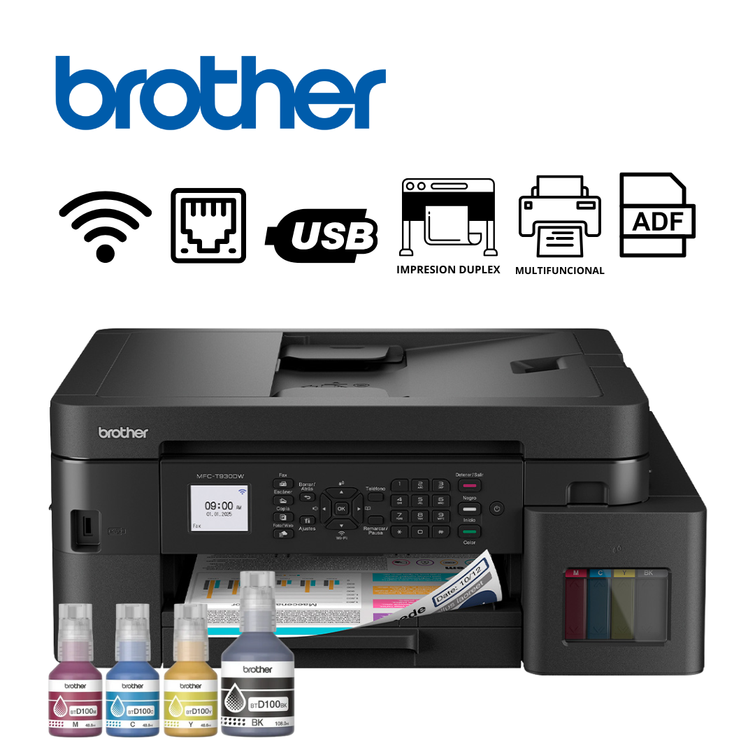 Multifuncional Brother MFC-T930DW, Wireless, Red, Dúplex | MFC-T930DW
