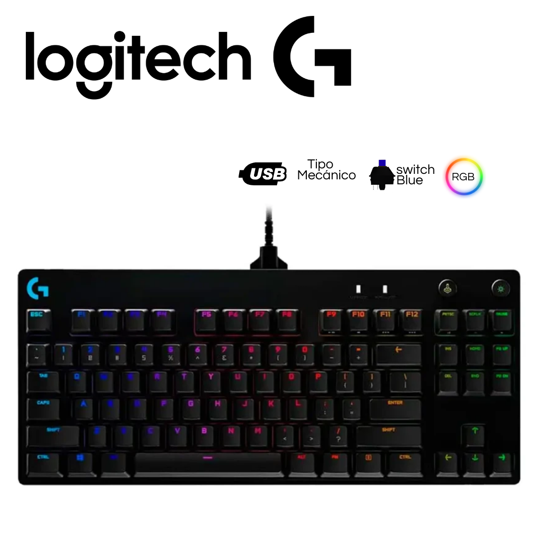 Teclado Logitech G Pro, Mecánico TKL, Switch Blue | 920-009388