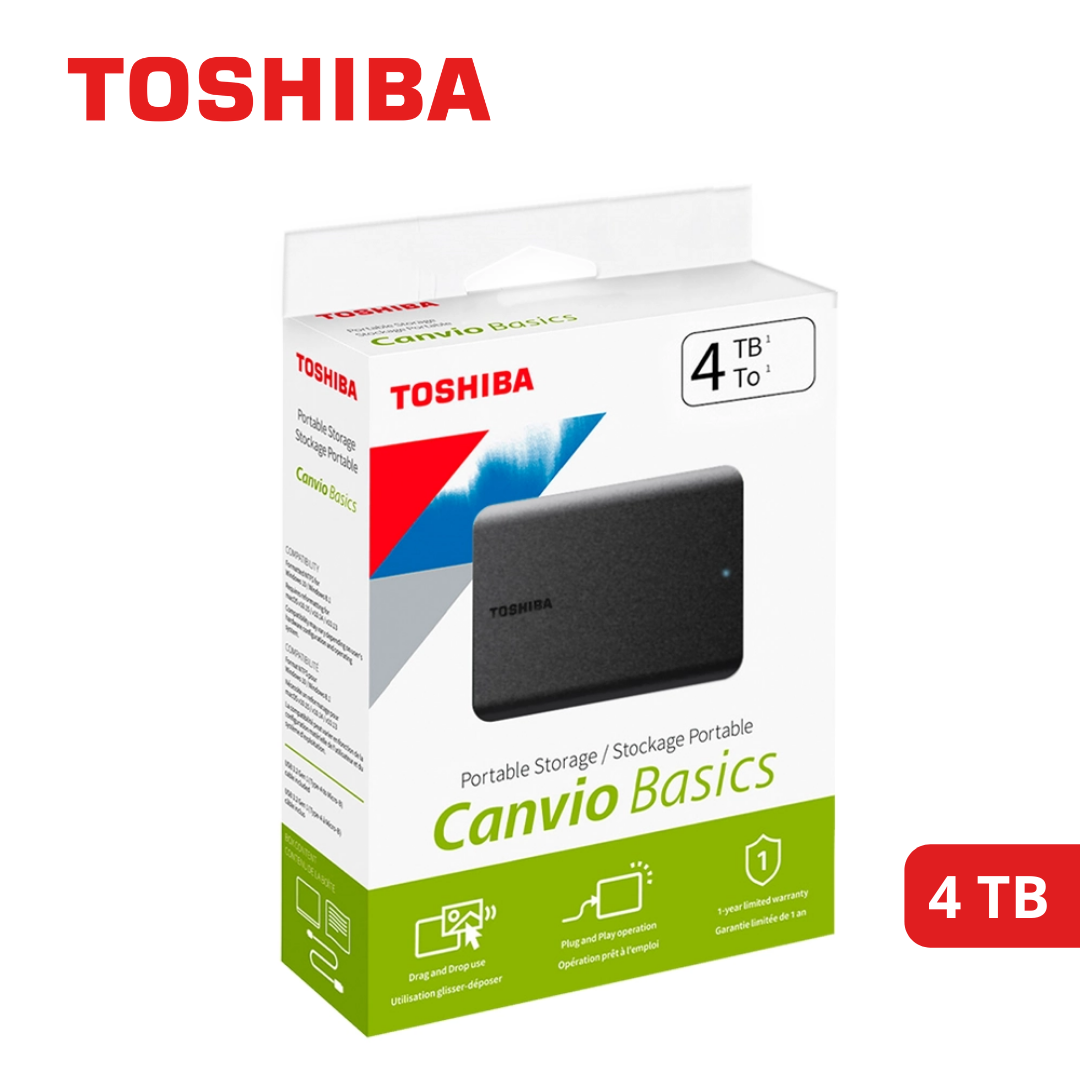 Disco Duro Externo Toshiba Canvio Basics, 4TB, USB 3.0, 2.5", Negro | HDTB540XK3CA - Imagen 2