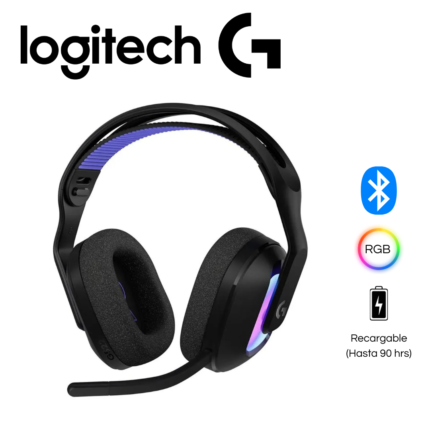 Audífonos con Micrófono Logitech G522 90H Lightspeed Bluetooth Cable USB-C Lightsync RGB, Negro | 981-001543