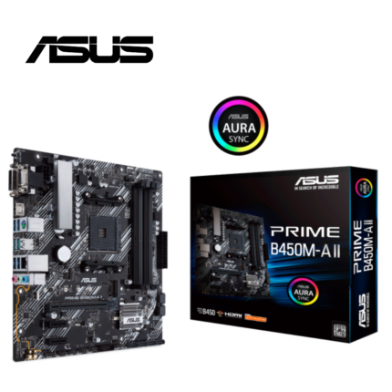 Motherboard ASUS Prime B450M-A II, AMD B450, AM4, VGA, HDMI, DVI-D, USB 3.2 | PRIME B450M-A II