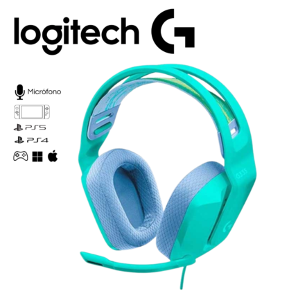 Audífono con Micrófono Logitech G335, Mint | 981-001023