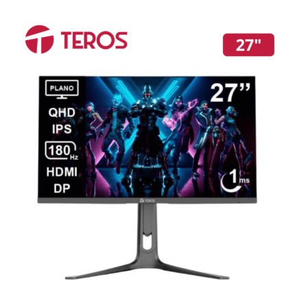 Monitor Plano Gaming TEROS TE-2753G, 27″ 2K QHD IPS, 180 Hz, 1ms, HDMI, DP, Audio Out | TE-2753G