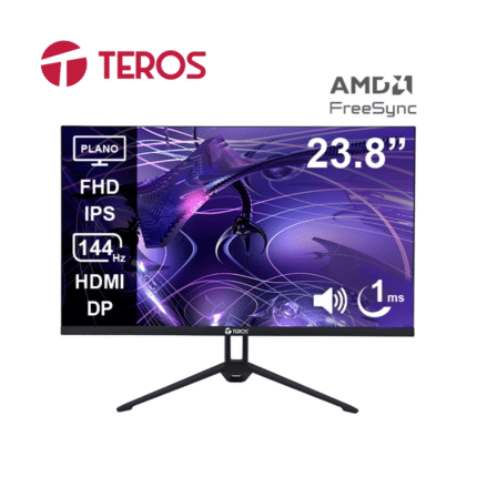 Monitor plano TEROS TE-2417S, 23.8" FHD IPS, 144Hz, 1ms, HDMI, DP, Audio out, Parlantes