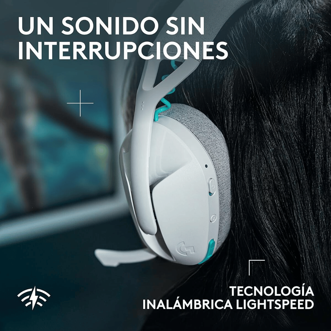 Audífono con micrófono Logitech G321, 22h, lightspeed, bt, 40mm, cable usb-c, blanco | 981-001568 - Imagen 4