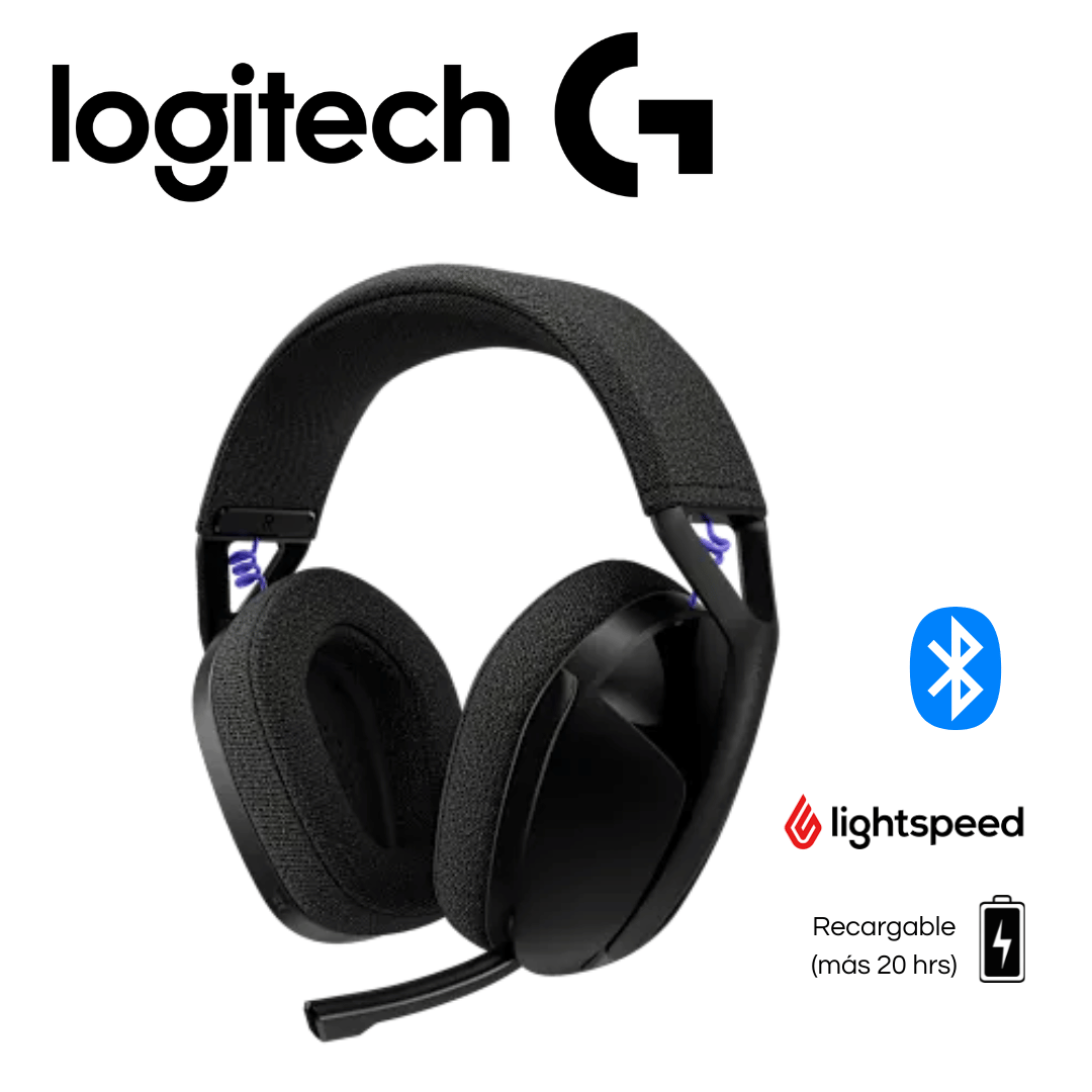 Audífono con micrófono Logitech G321, 22h, lightspeed, bt, 40mm, cable usb-c, negro | 981-001562