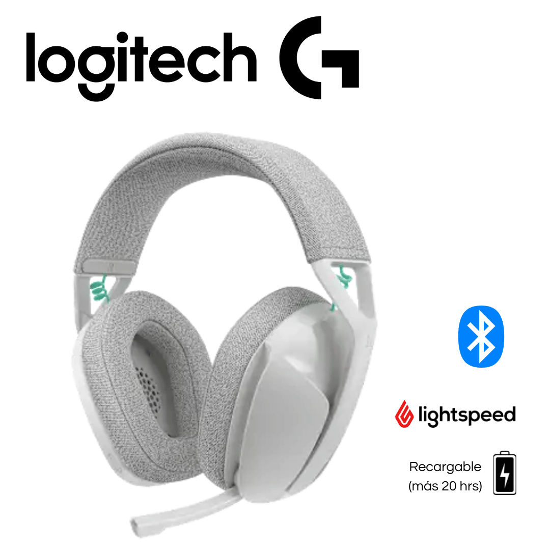 Audífono con micrófono Logitech G321, 22h, lightspeed, bt, 40mm, cable usb-c, blanco | 981-001568